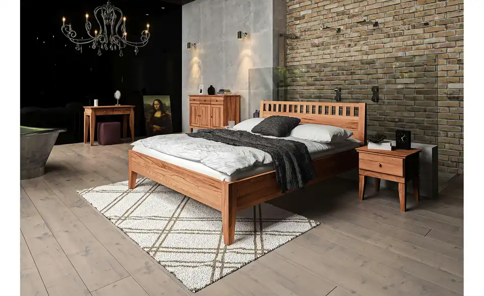 Massivholzbett, in Wohnsituation