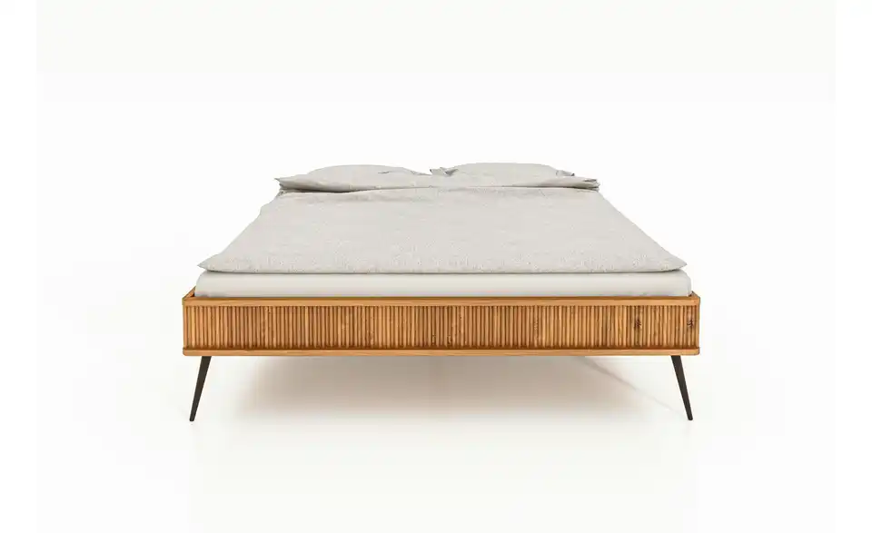 Massivholzbett ohne Kopfteil, Frontansicht