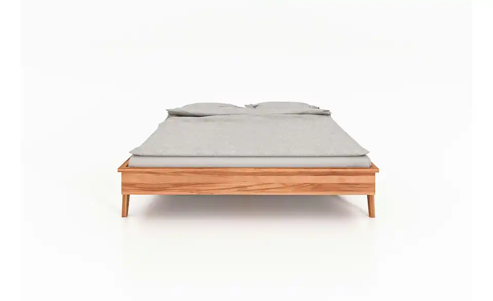 Massivholzbett ohne Kopfteil, Frontansicht