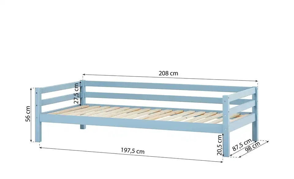 Hoppekids Bett, Bemaßung