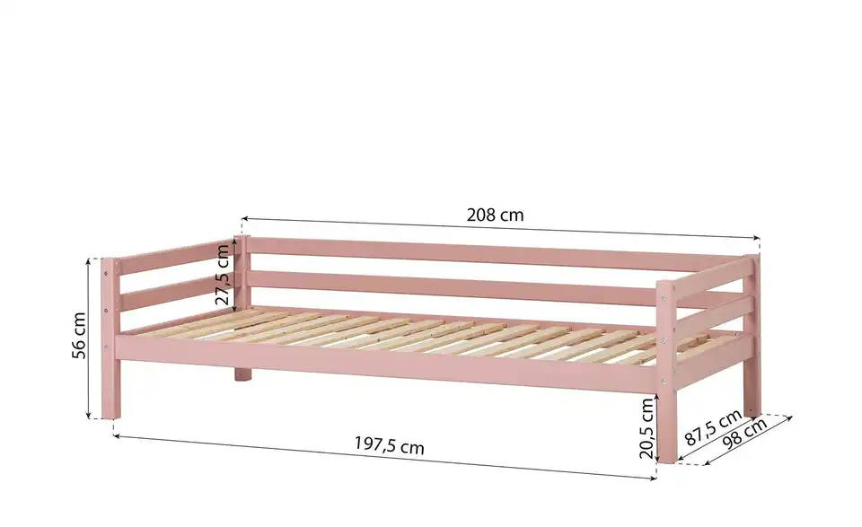 Hoppekids Bett, Bemaßung