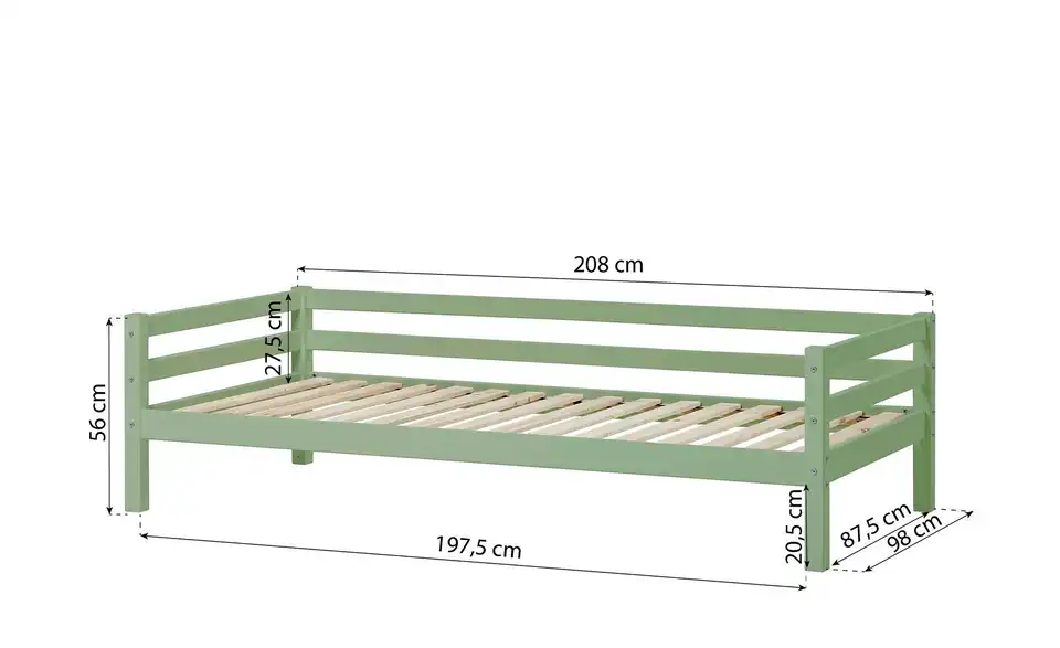 Hoppekids Bett, Bemaßung
