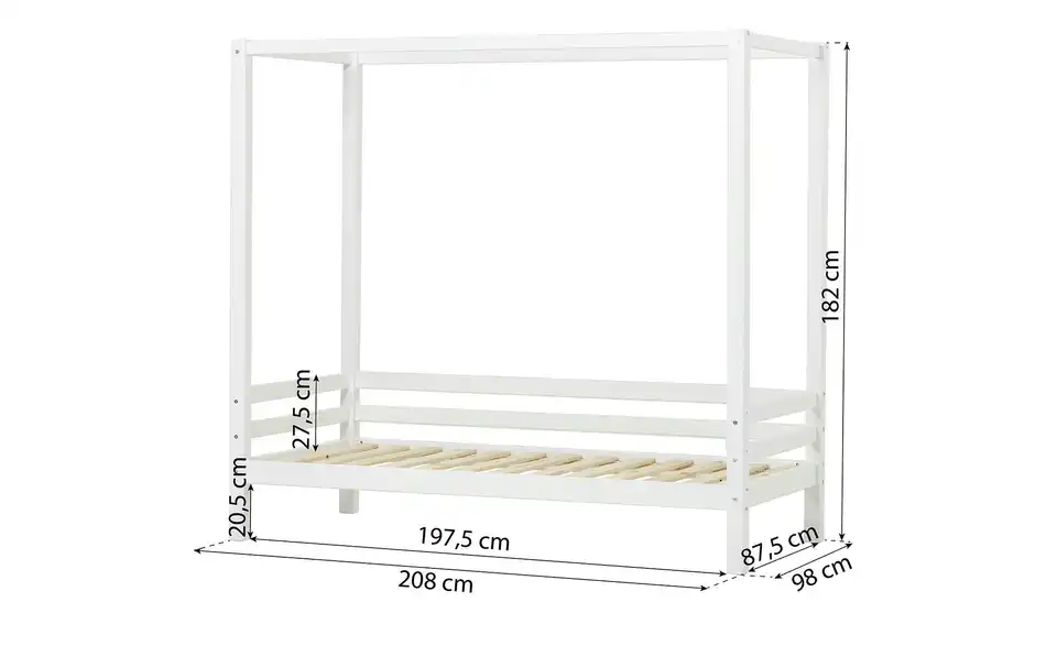 Hoppekids Himmelbett, Bemaßung