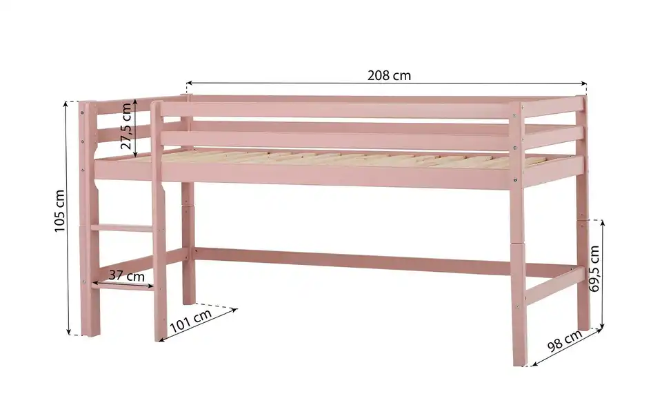 Hoppekids Hochbett, Bemaßung