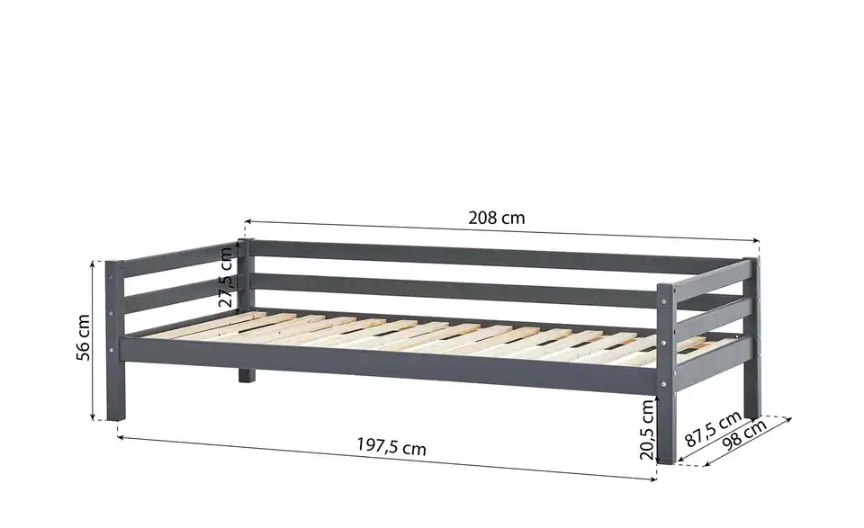Hoppekids Bett, Bemaßung