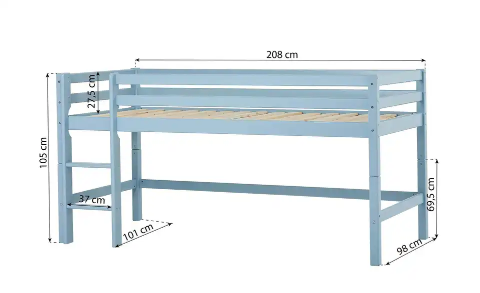 Hoppekids Hochbett, Bemaßung