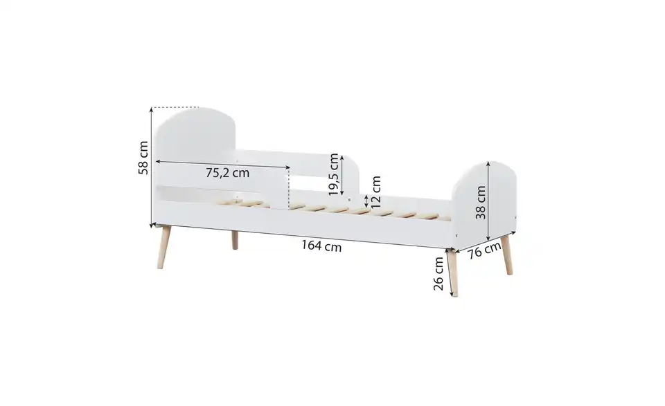 Hoppekids Kinderbett, Bemaßung