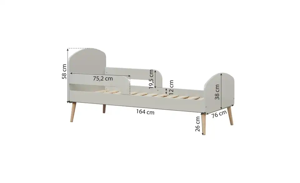 Hoppekids Kinderbett, Bemaßung