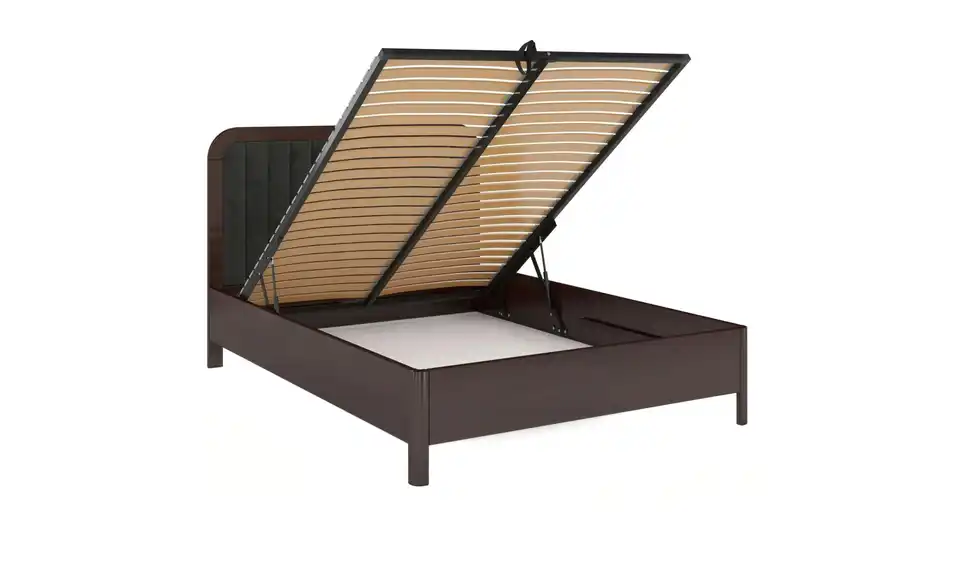 Holzbett Wenge mit BK 140x200, geöffnet