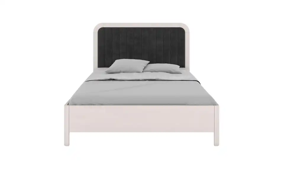 Massivholzbett weiß BK 140x200, Frontansicht