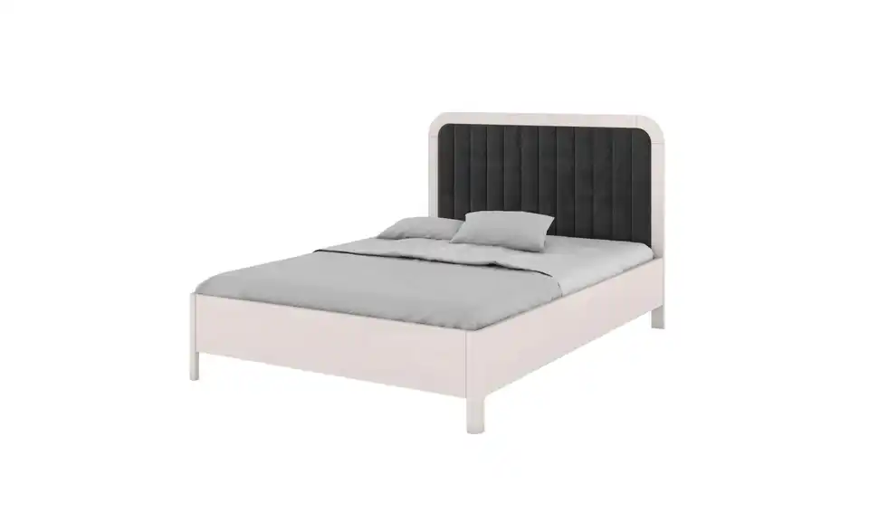 Massivholzbett weiß BK 140x200, Perspektive