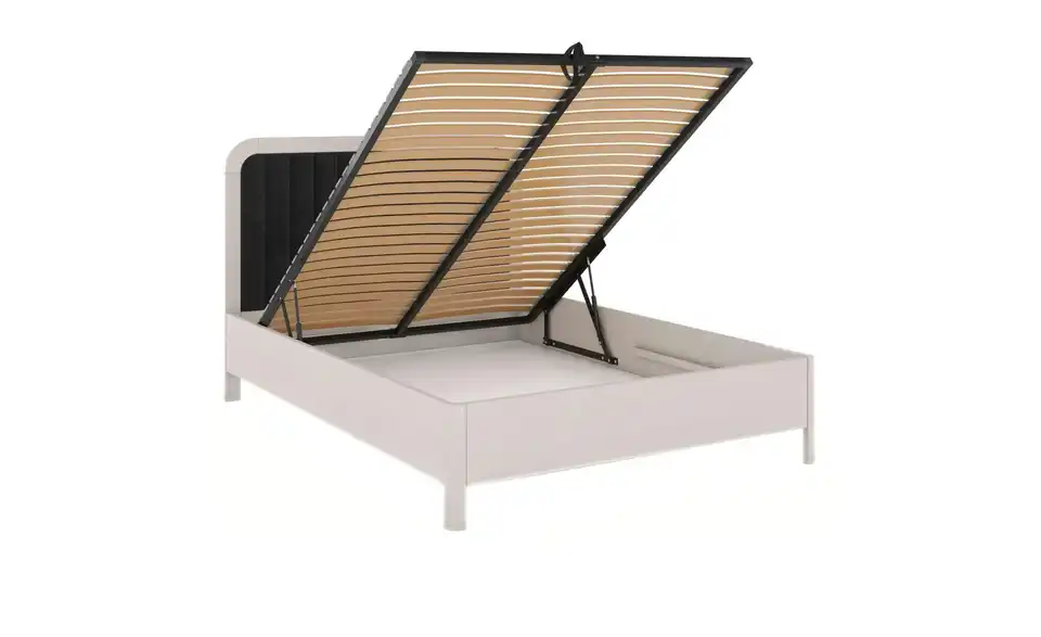 Massivholzbett weiß BK 140x200, geöffnet