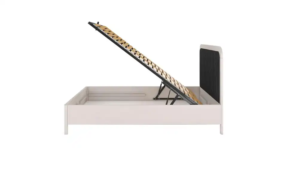 Massivholzbett weiß BK 140x200, Profilansicht