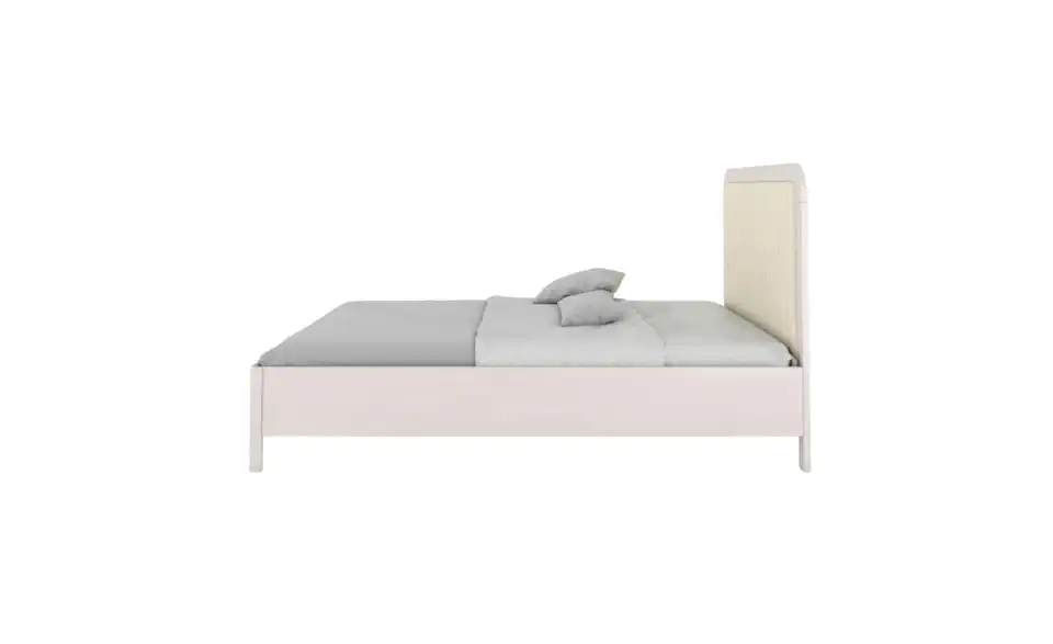 Massivholzbett weiß 140x200, Profilansicht