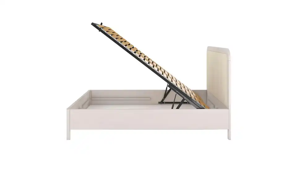 Massivholzbett weiß BK 140x200, Profilansicht