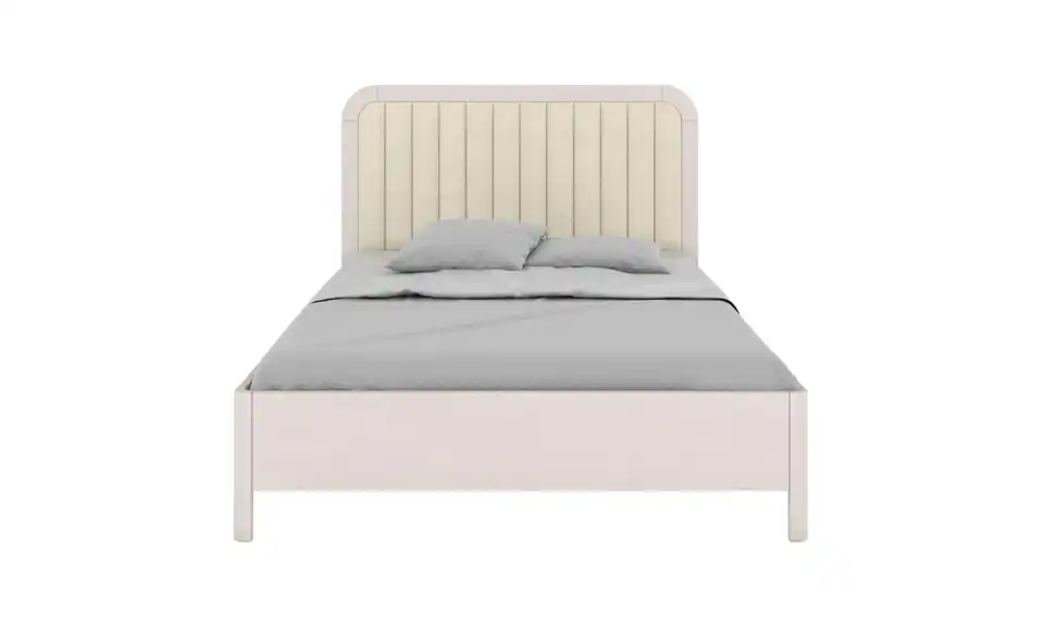Massivholzbett weiß BK 140x200, Frontansicht