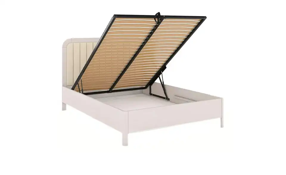 Massivholzbett weiß BK 140x200, geöffnet