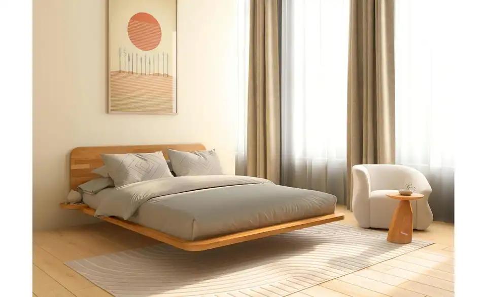 Massivholzbett Buche, in Wohnsituation