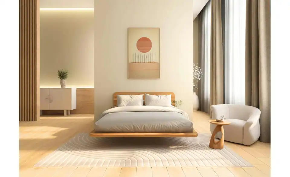 Massivholzbett Buche, in Wohnsituation