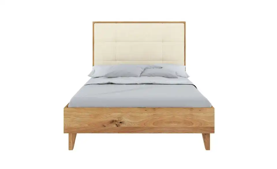 Massivholzbett Eiche, Frontansicht