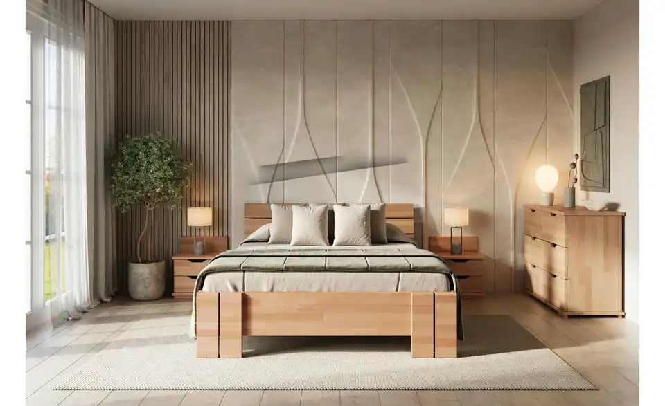 Massivholzbett Buche, in Wohnsituation