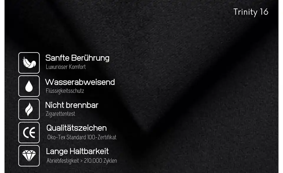 Massivholzbett Eiche, Bild mit Text