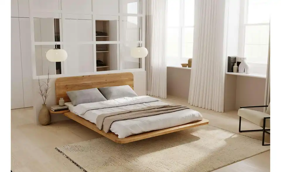 Massivholzbett Eiche, in Wohnsituation