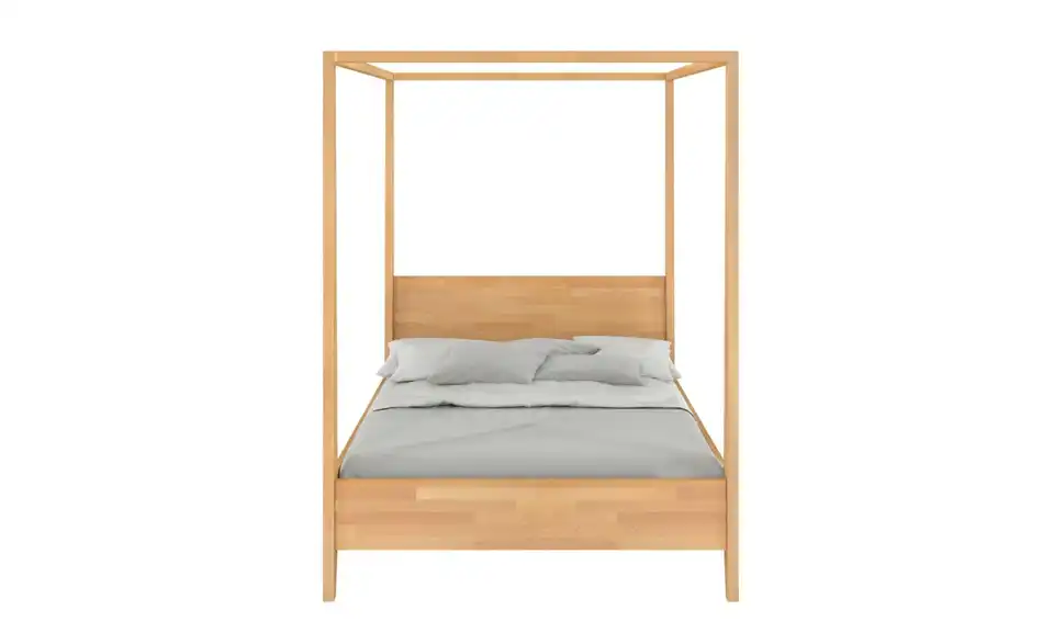 Himmelbett aus Massivholz, Frontansicht