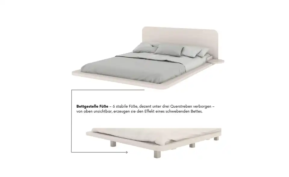 Massivholzbett Buche, Detailansicht