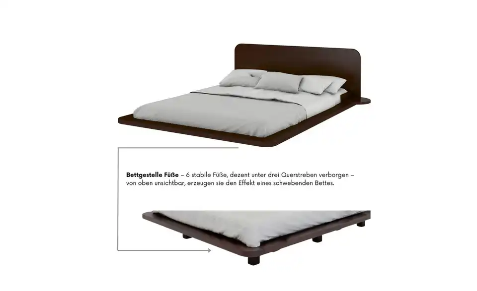 Massivholzbett Eiche, Detailansicht