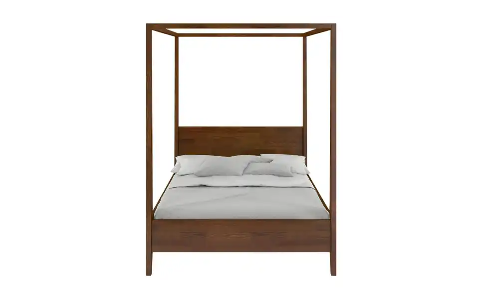 Himmelbett aus Massivholz, Frontansicht
