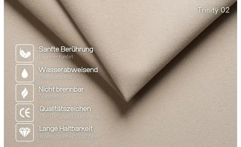 Massivholzbett Buche, Bild mit Text