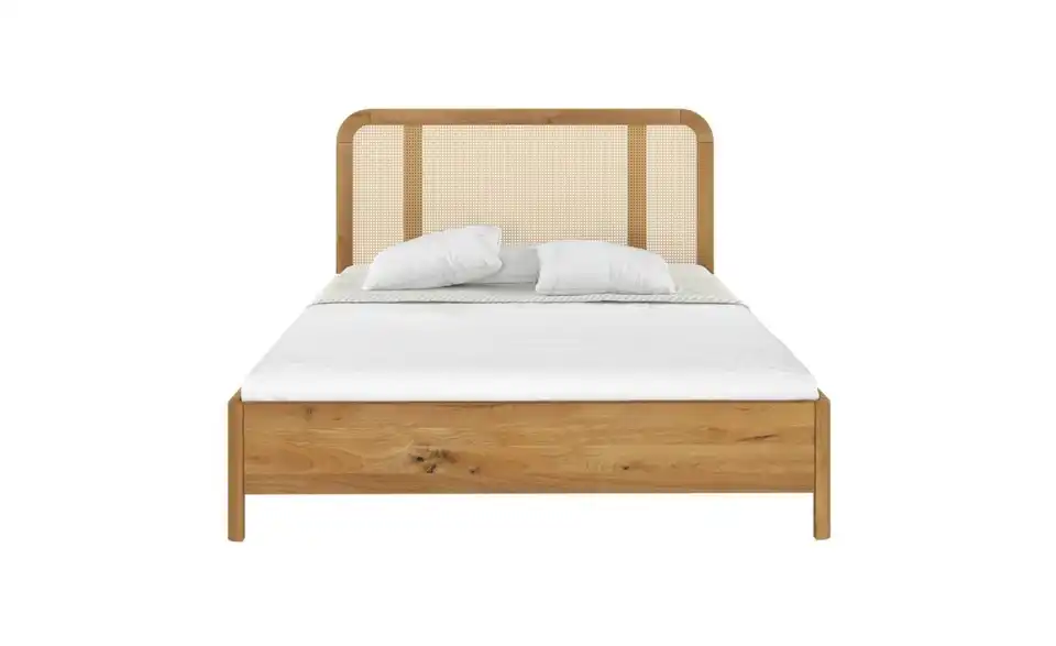 Massivholzbett Eiche, Frontansicht