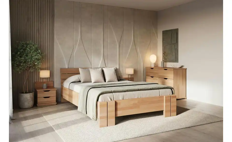 Massivholzbett Buche, in Wohnsituation