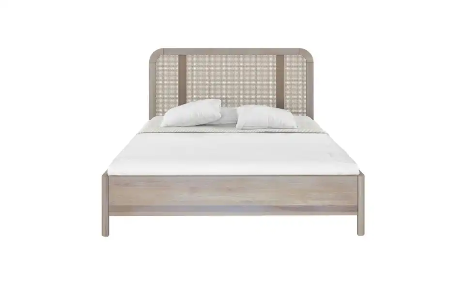 Massivholzbett Eiche Bianco, Frontansicht