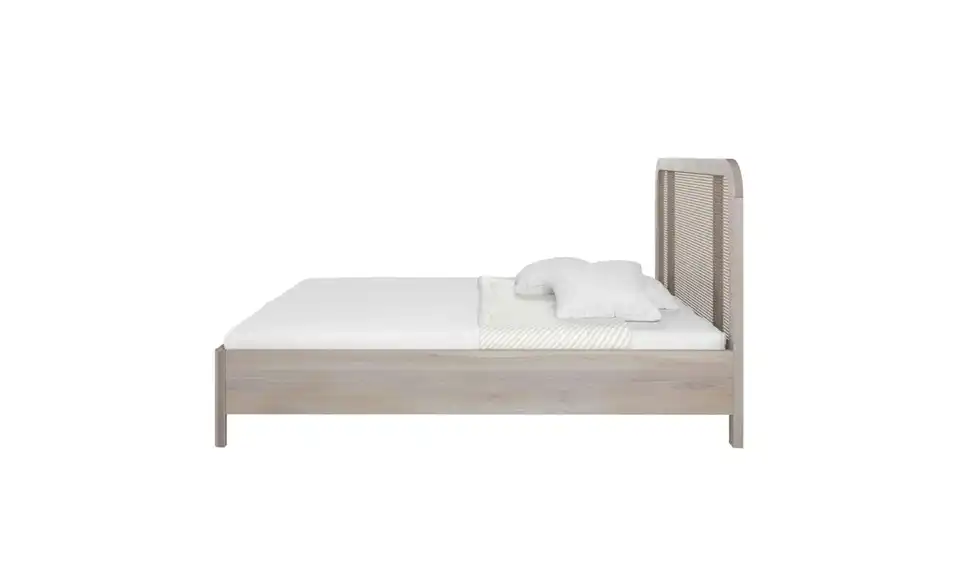 Massivholzbett Eiche Bianco, Profilansicht