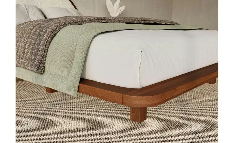 Massivholzbett Nussbaum180x200, Detailansicht