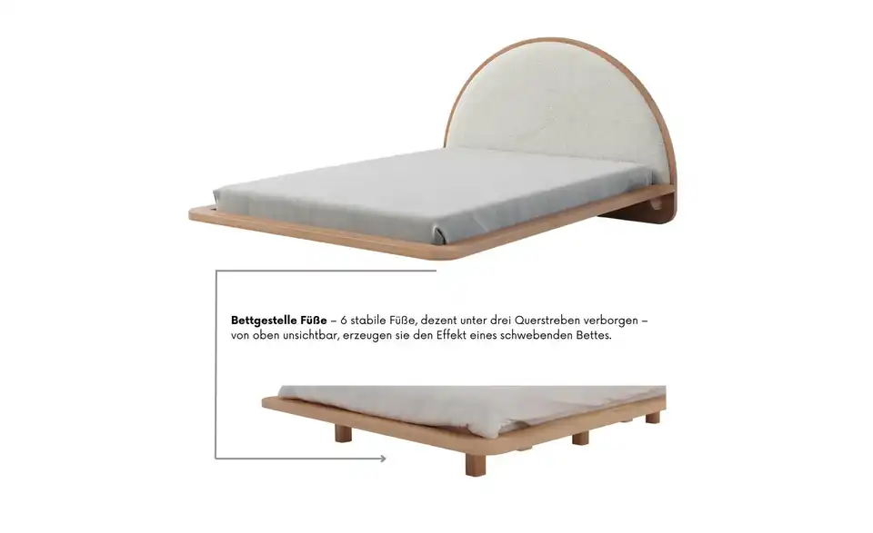 Massivholzbett Buche 160x200, Detailansicht