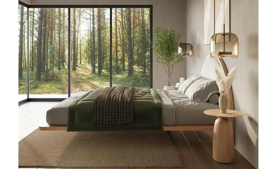 Massivholzbett Buche 160x200, in Wohnsituation