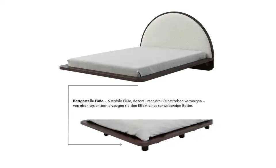 Massivholzbett Wenge 160x200, Detailansicht