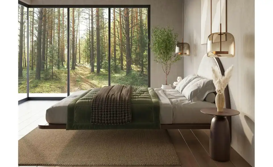 Massivholzbett Wenge 120x200, in Wohnsituation