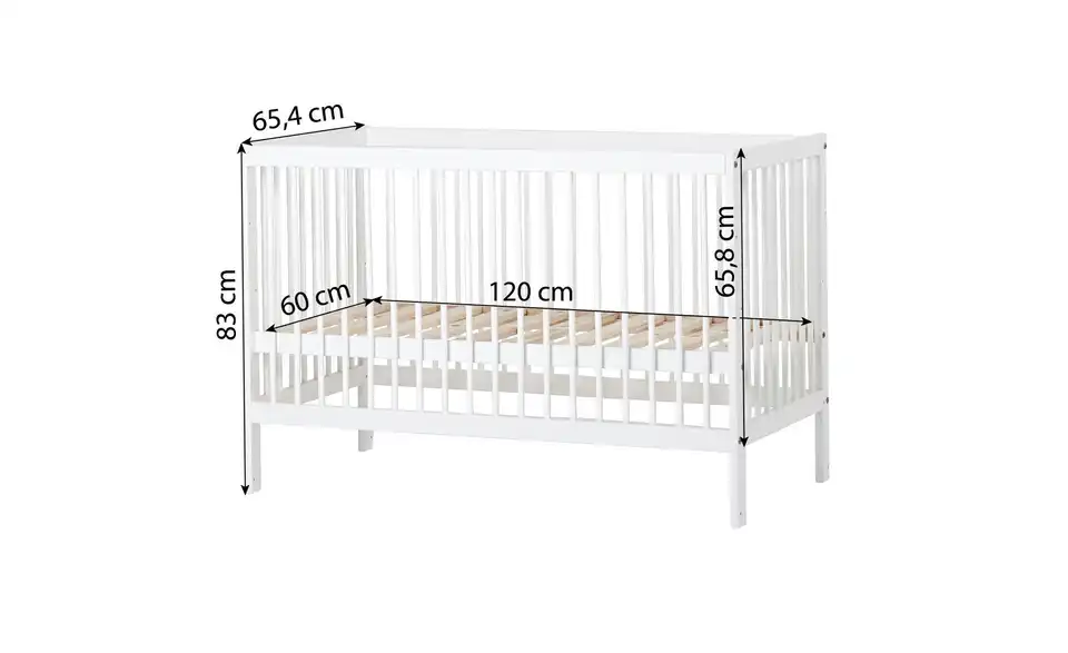 Hoppekids Babybett, Bemaßung