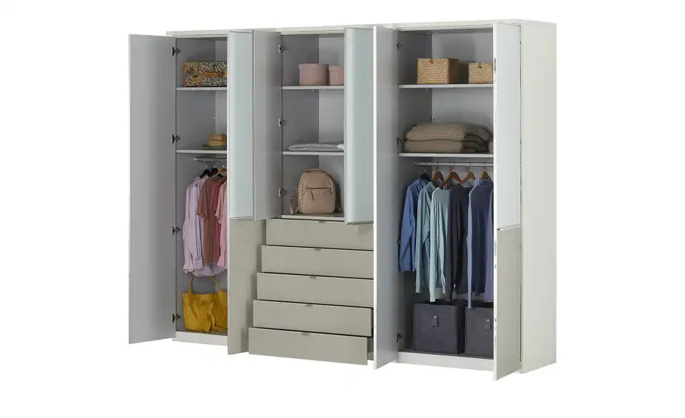 Drehtürenschrank, geöffnet