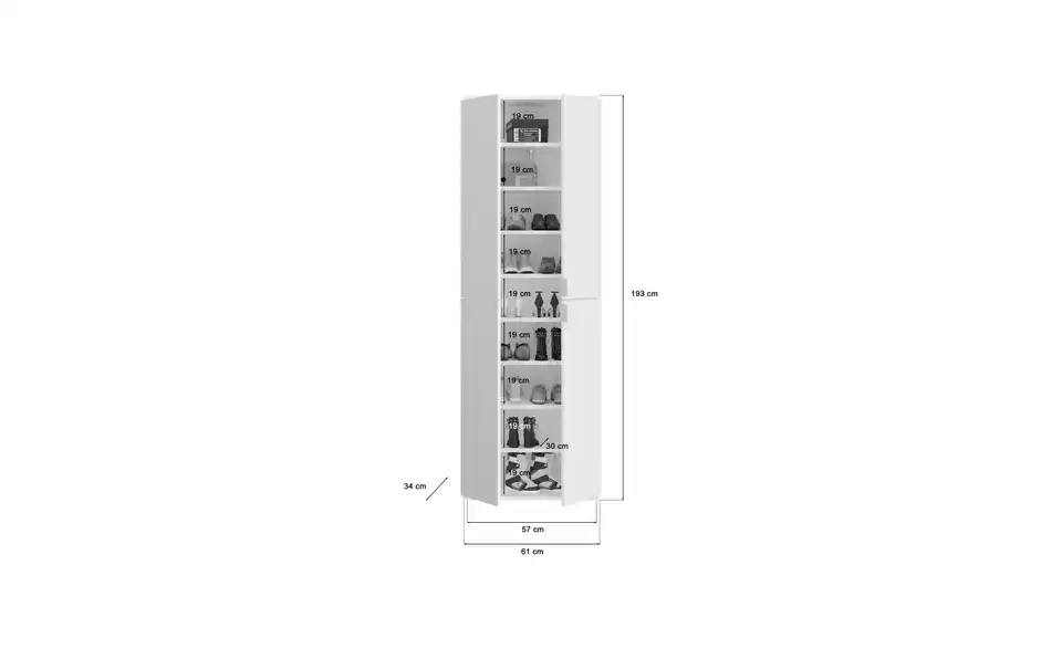 Mehrzweckschrank-Set, geöffnet