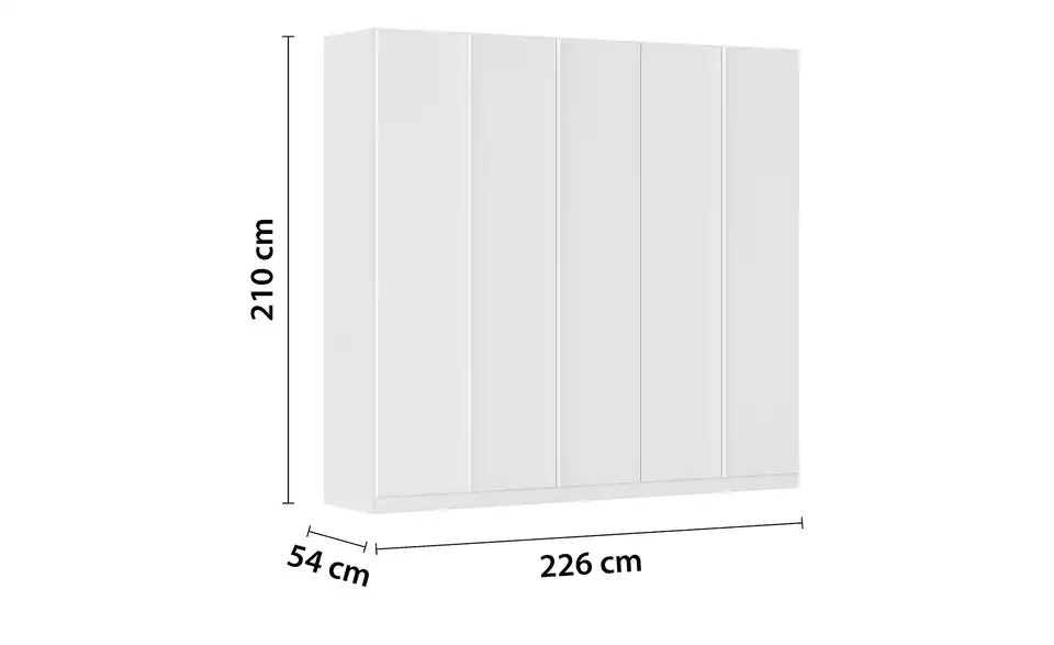 Drehtürenschrank, Bemaßung