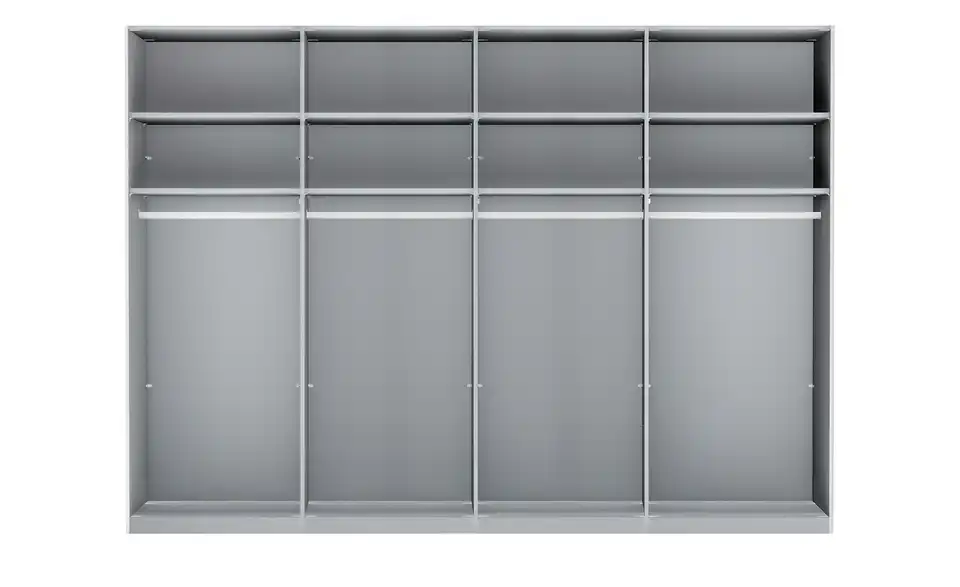 Schwebetürenschrank, geöffnet