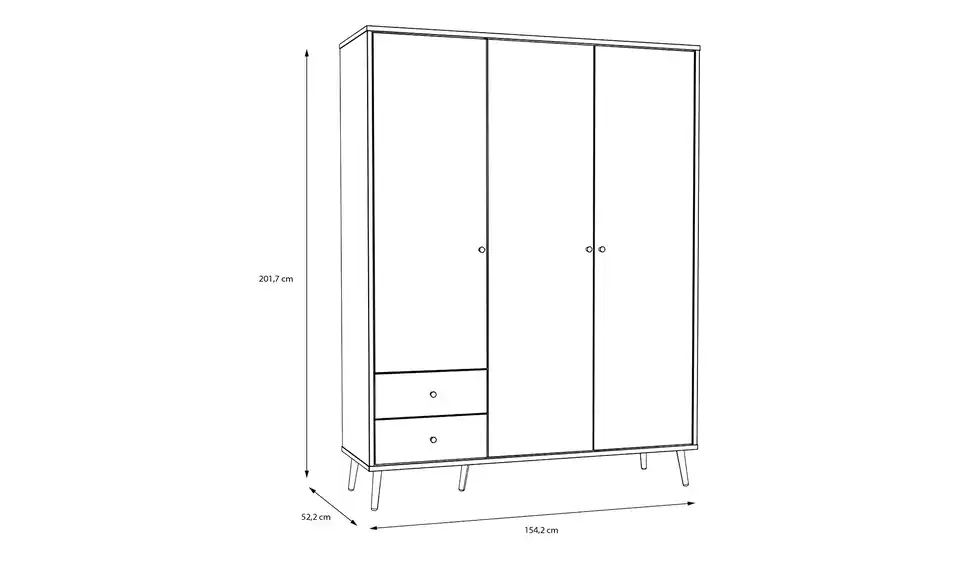 Kleiderschrank, Bemaßung