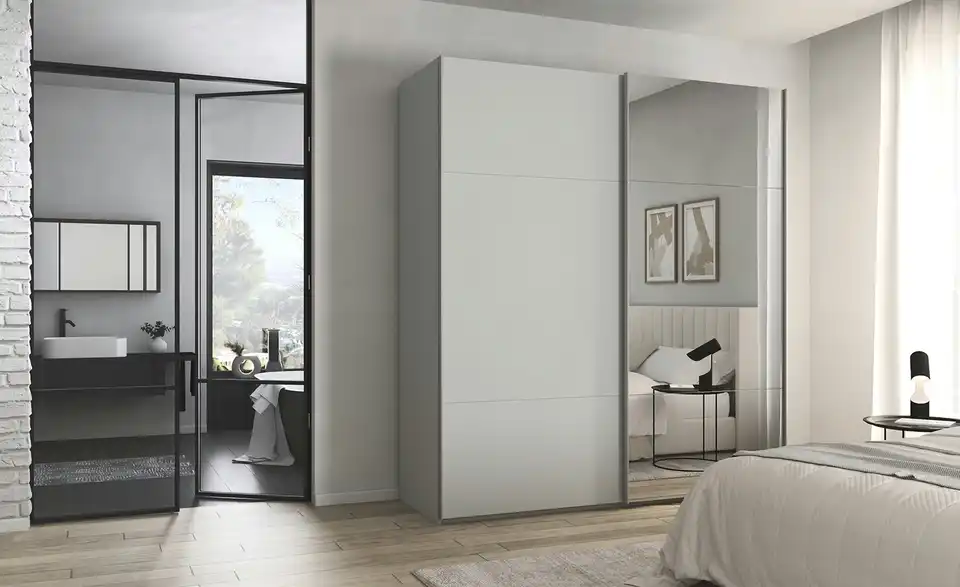 Kollektion Kraft Schwebetürenschrank inklusive Zubehör, in Wohnsituation