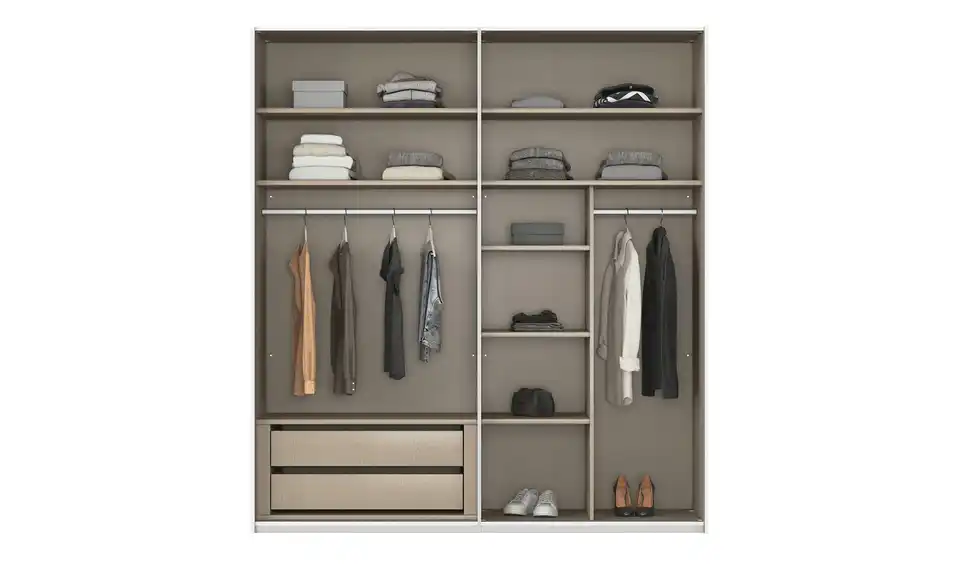 Kollektion Kraft Schwebetürenschrank inklusive Zubehör, geöffnet