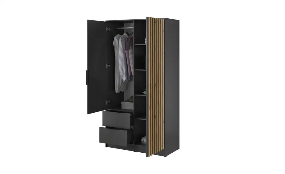 Drehtürenschrank, geöffnet